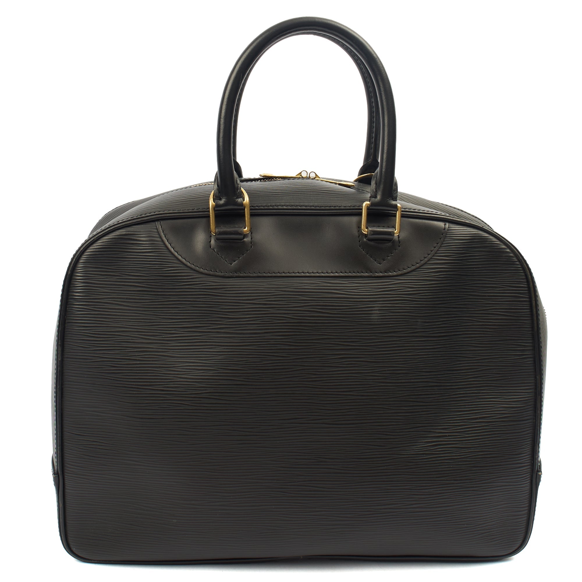 Louis Vuitton Top Handle Sorbonne in Black, Epi Leather — Back View