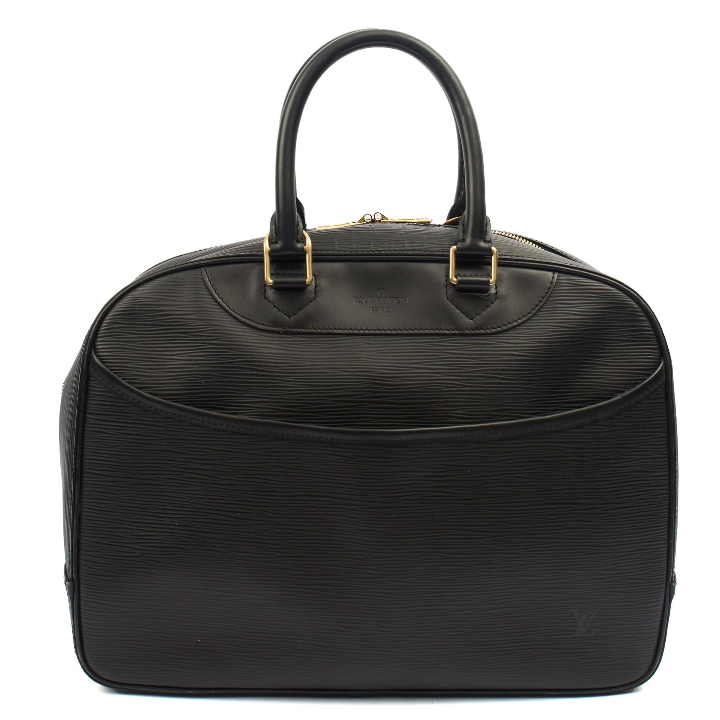 Louis Vuitton Top Handle Sorbonne in Black, Epi Leather — Front View
