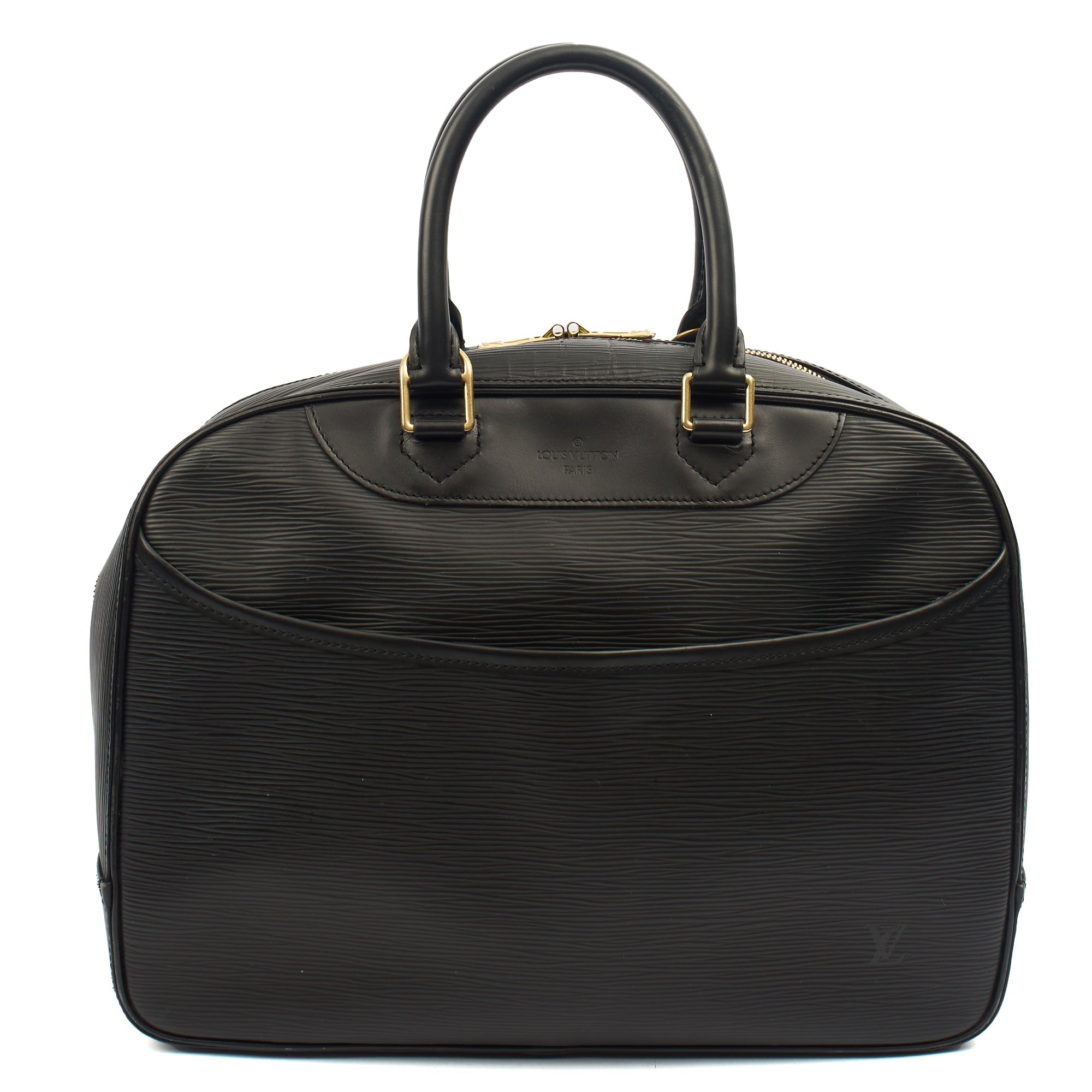 Louis Vuitton Top Handle Sorbonne in Black, Epi Leather — Front View