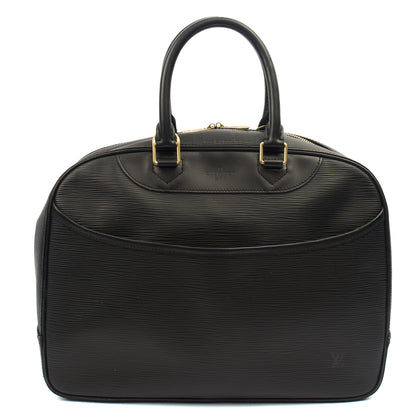 Louis Vuitton Top Handle Sorbonne in Black, Epi Leather — Front View