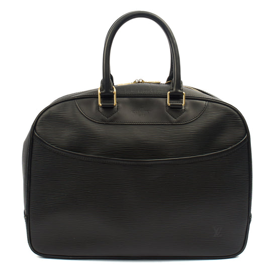 Louis Vuitton Top Handle Sorbonne in Black, Epi Leather — Front View