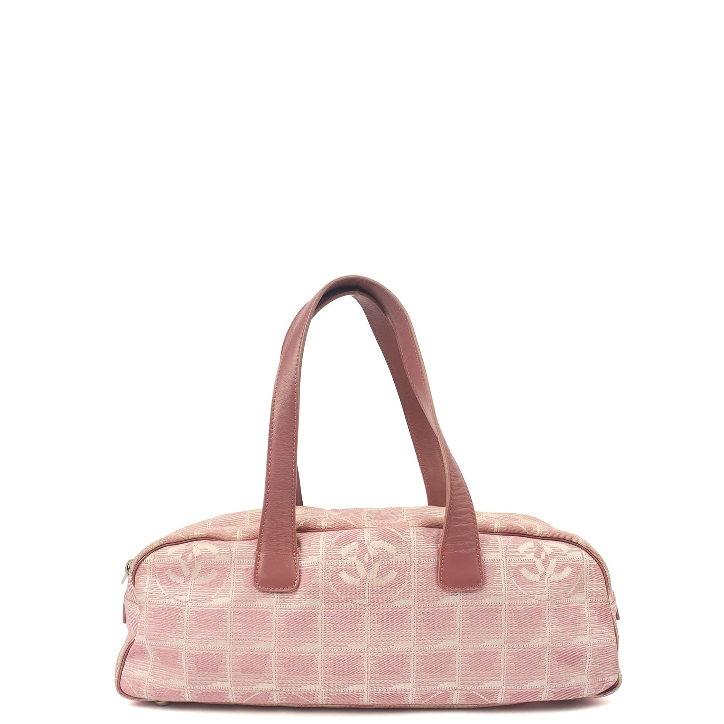 Chanel Tote Ligne Cambon Bowler in Pink, Canvas — Front View
