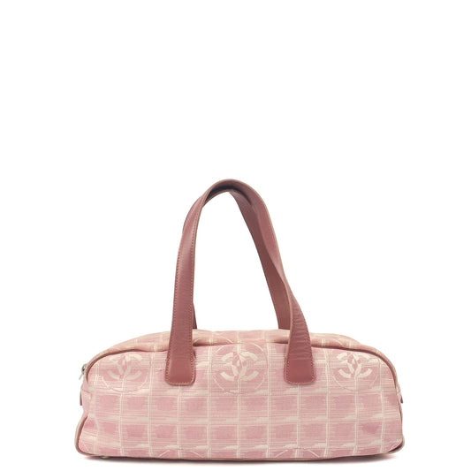 Chanel Tote Ligne Cambon Bowler in Pink, Canvas — Front View