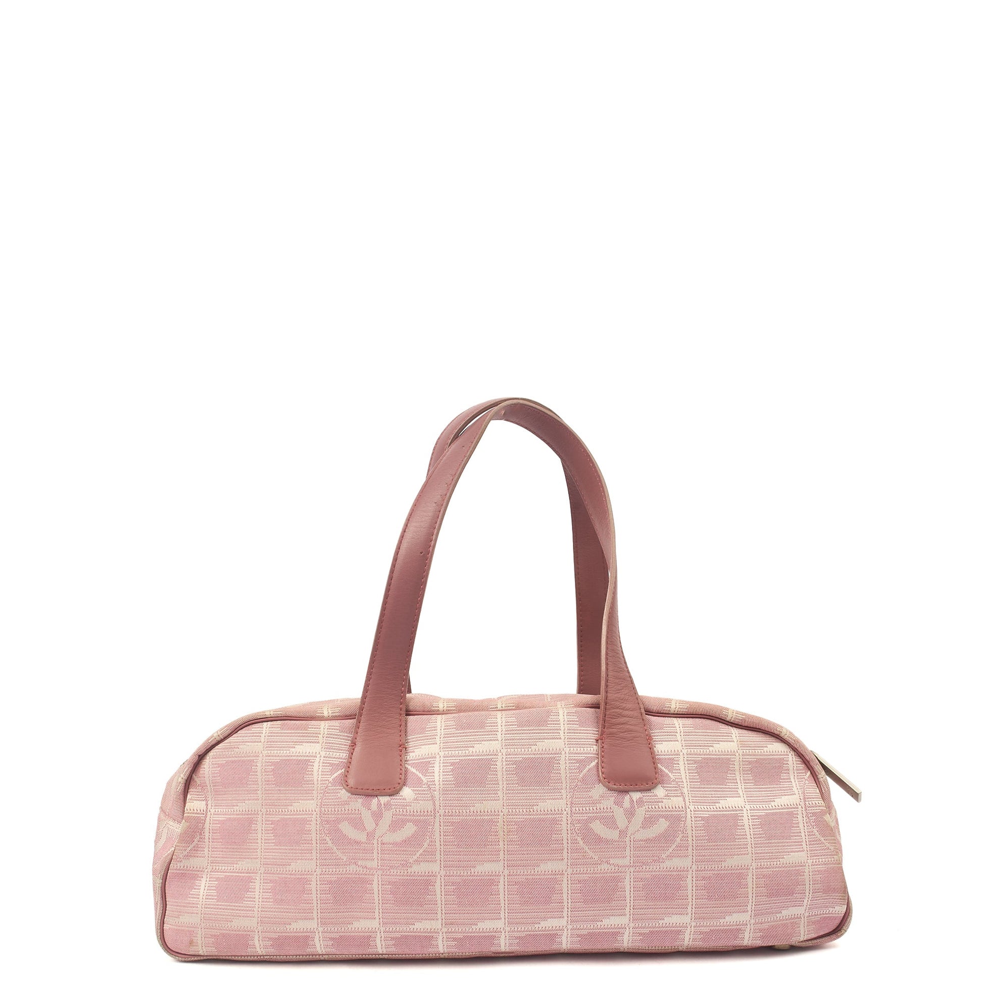 Chanel Tote Ligne Cambon Bowler in Pink, Canvas — Detail View