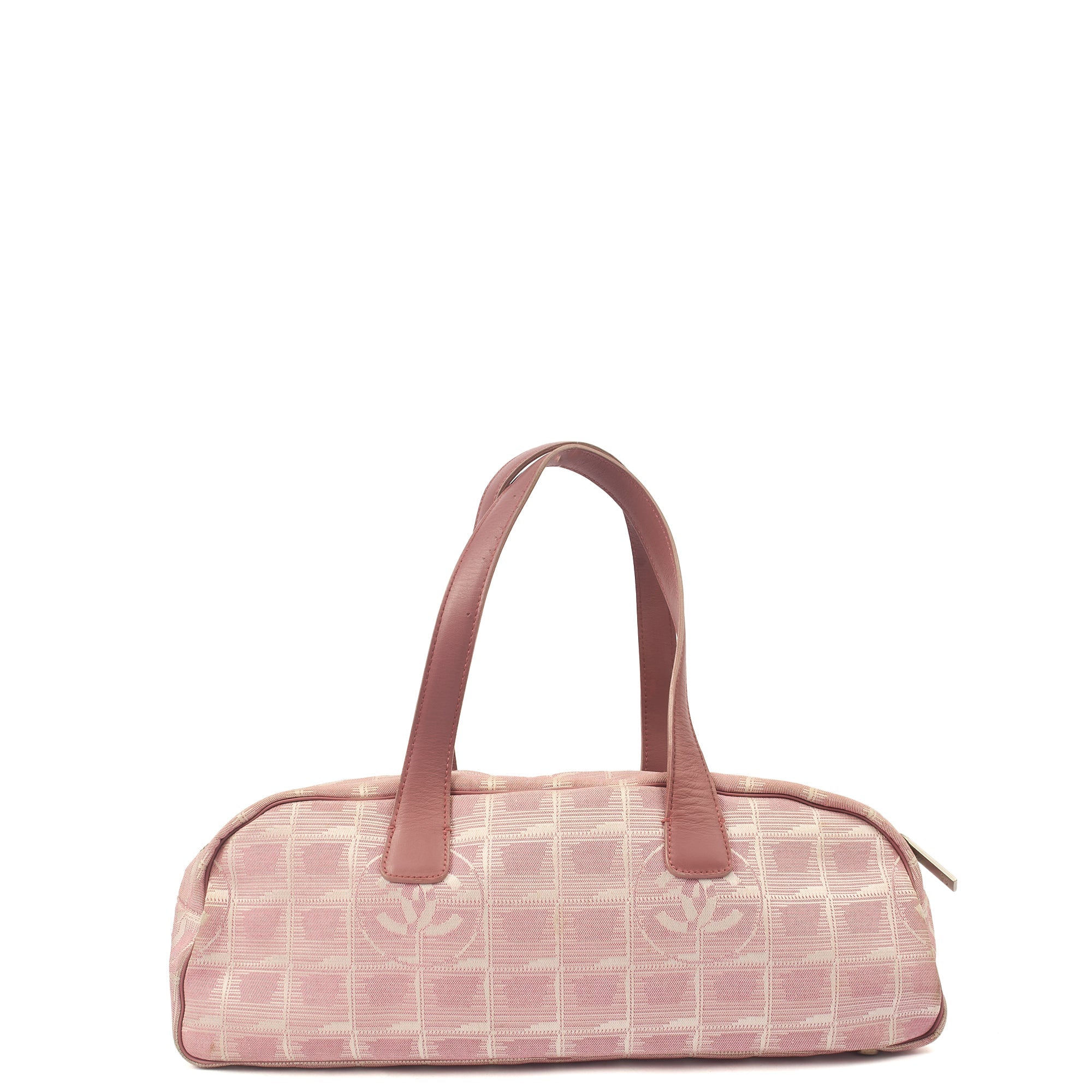 Chanel Tote Ligne Cambon Bowler in Pink, Canvas — Detail View