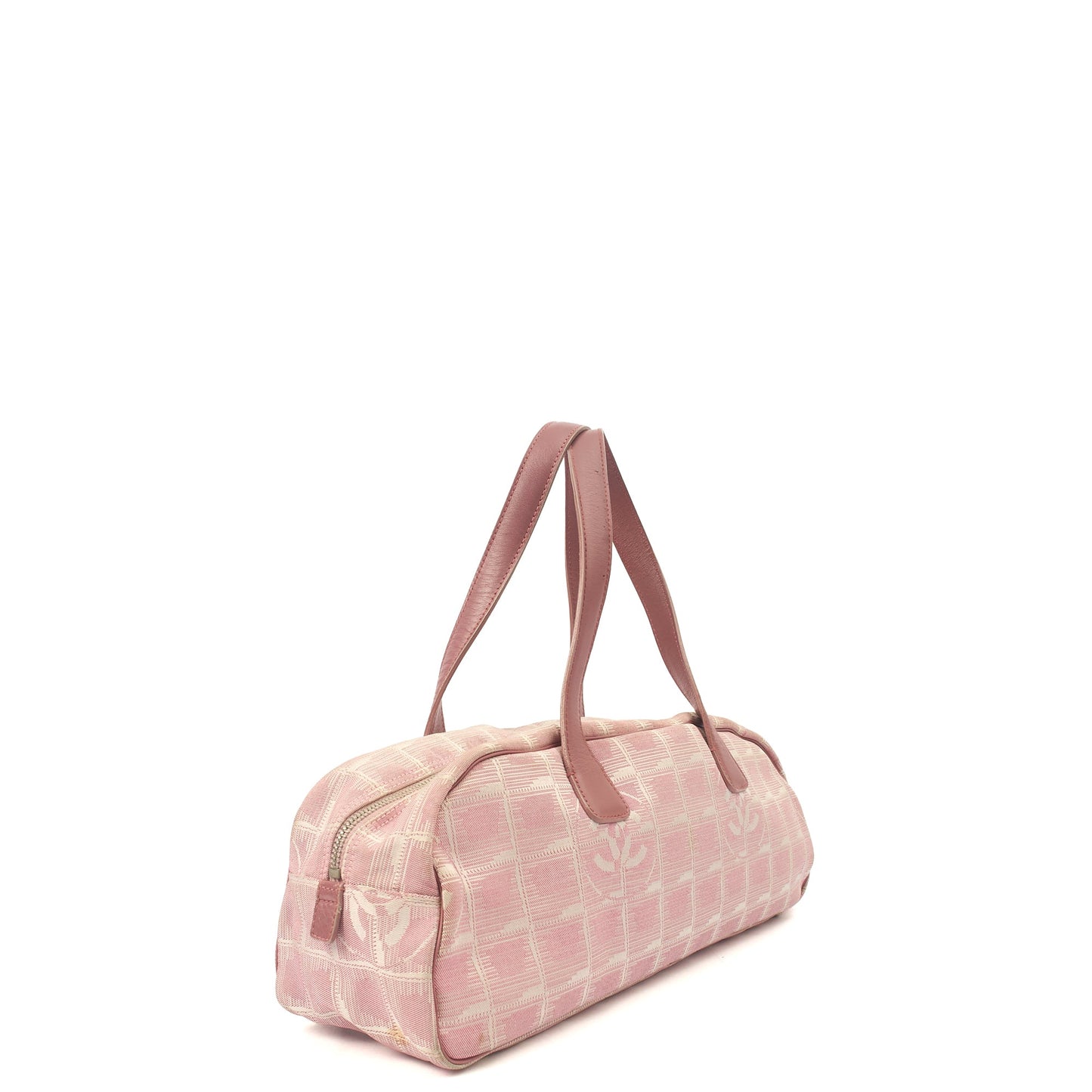Chanel Tote Ligne Cambon Bowler in Pink, Canvas — Top View