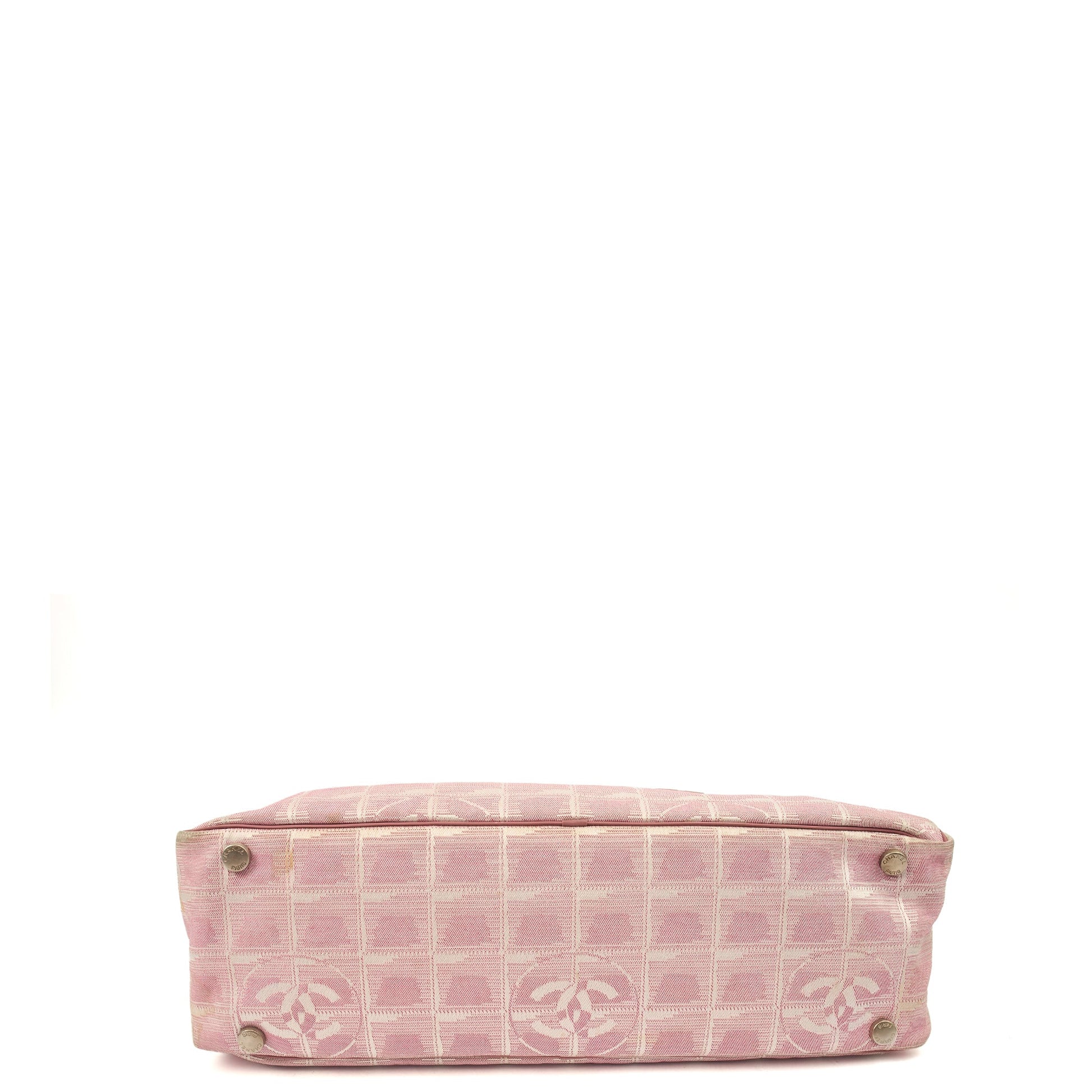 Chanel Tote Ligne Cambon Bowler in Pink, Canvas — Lifestyle View