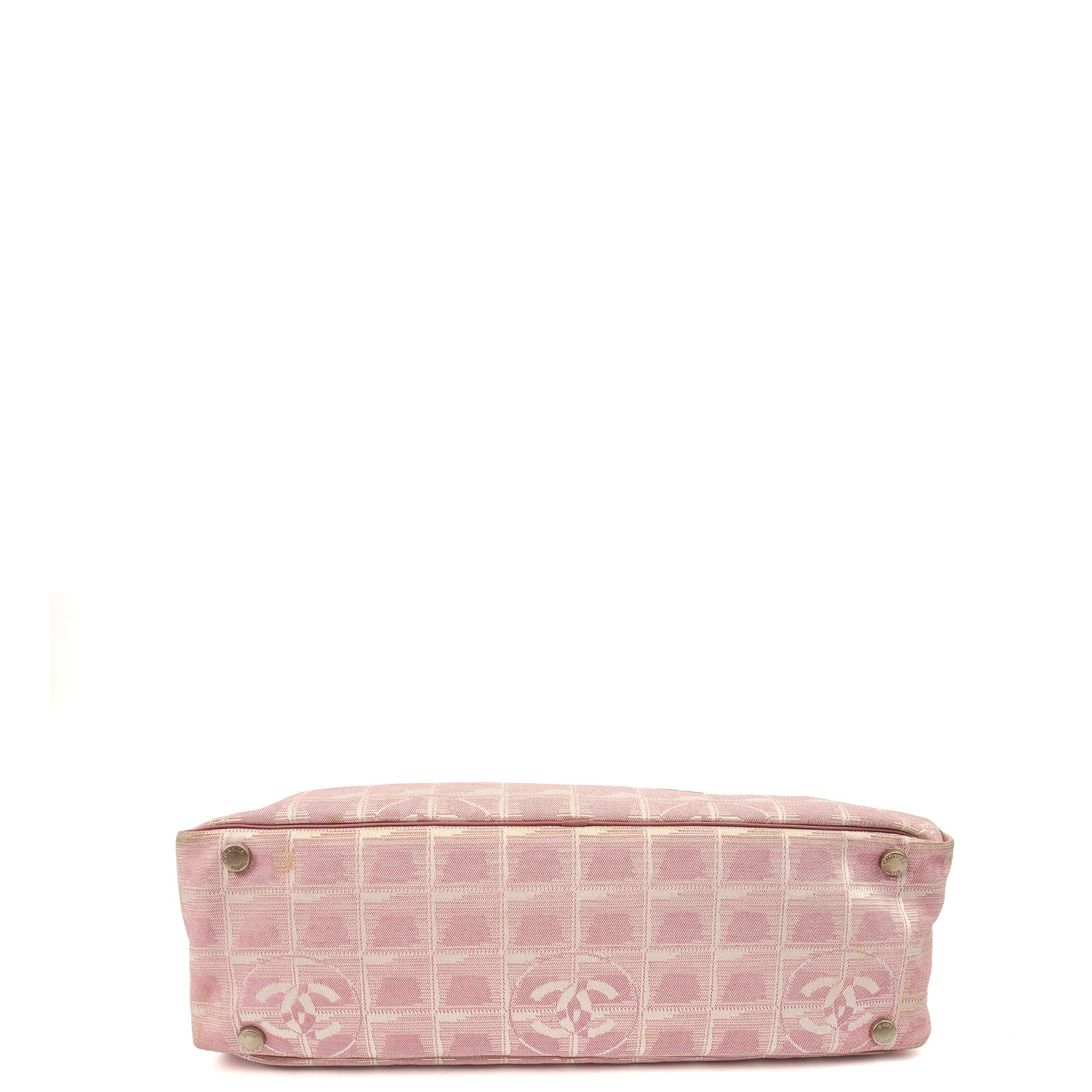 Chanel Tote Ligne Cambon Bowler in Pink, Canvas — Lifestyle View