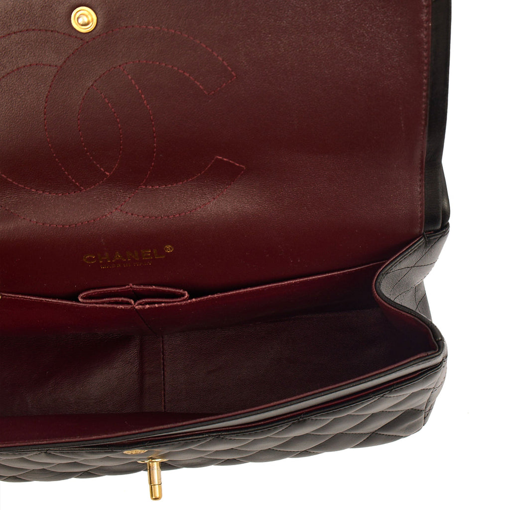 Chanel Shoulder Bag Classic Double Flap - Large in Black, Lambskin Leather — Alternate View 11