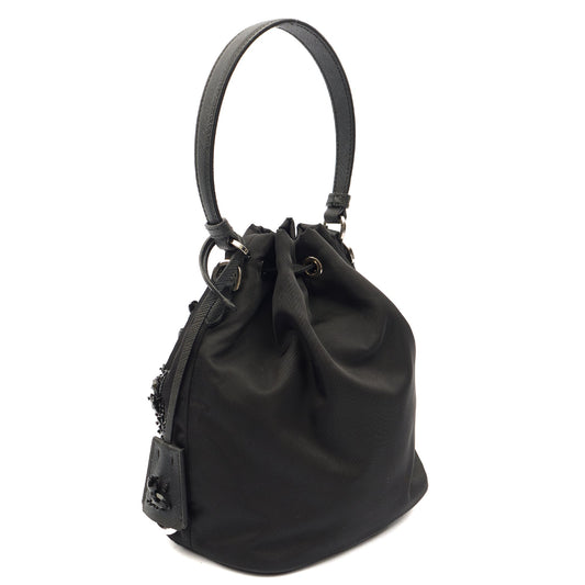Prada Bucket Bag Bucket Bag in Black, Nylon — Side View