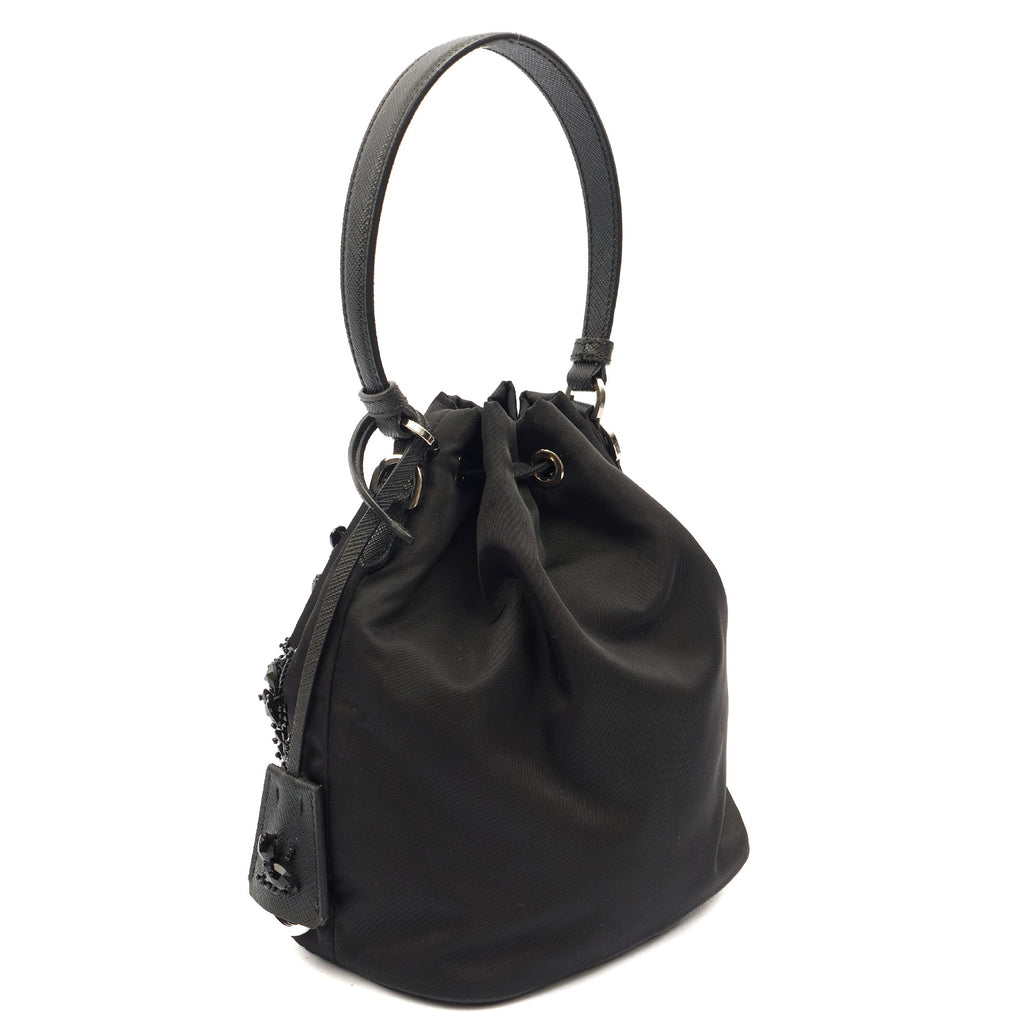 Prada Bucket Bag Bucket Bag in Black, Nylon — Alternate View 9