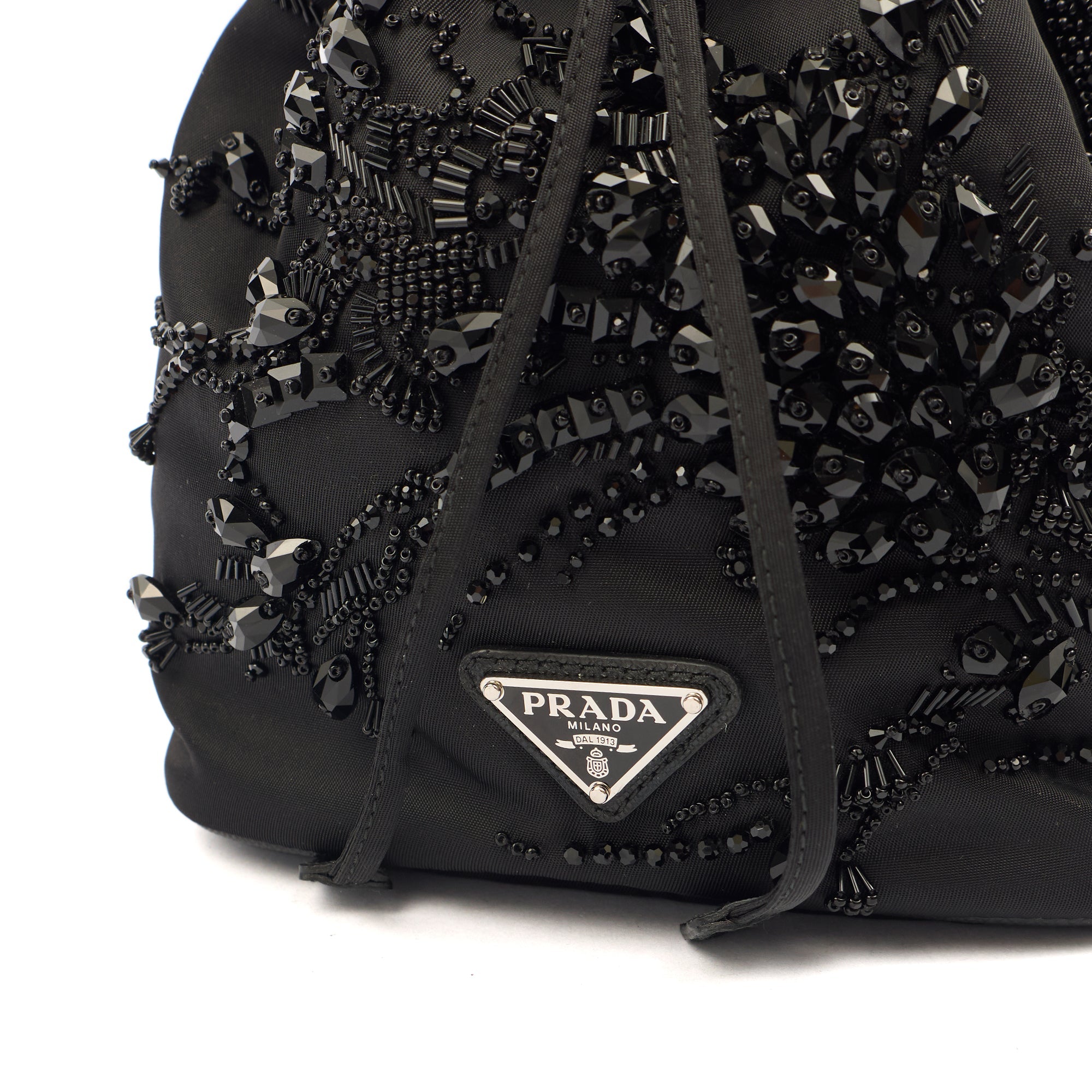 Prada Bucket Bag Bucket Bag in Black, Nylon — Lifestyle View