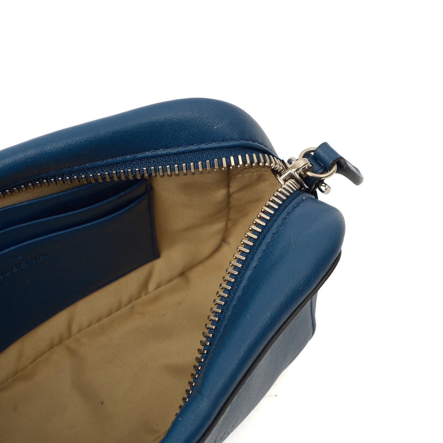 Mulberry Cross Body Blossom Pochette with strap  in Blue, Calfskin Leather — Alternate View 14