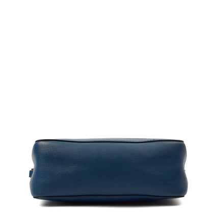 Mulberry Cross Body Blossom Pochette with strap  in Blue, Calfskin Leather — Top View
