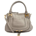 Chloe Tote Marcie - Medium in Grey, Calfskin Leather — Front View