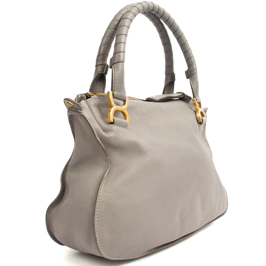 Chloe Tote Marcie - Medium in Grey, Calfskin Leather — Side View
