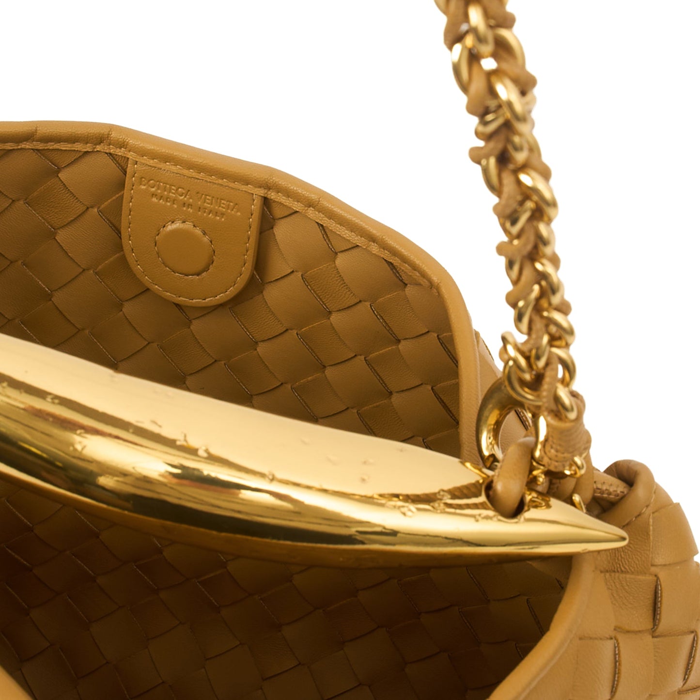 Bottega Veneta Top Handle Sardine - Small in Brown, Intrecciato Nappa — Detail View