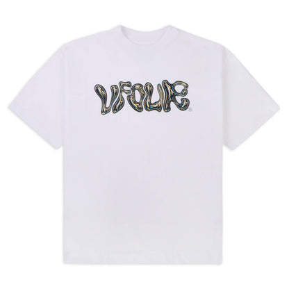 Vfour Ldn White Chrome Logo T-shirt — Small — Front View