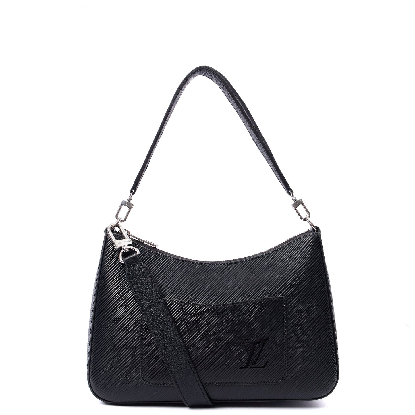 Louis Vuitton Cross Body Marelle Bag in Black, Epi Leather — Front View
