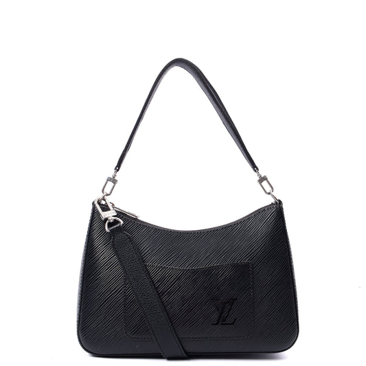 Louis Vuitton Cross Body Marelle Bag in Black, Epi Leather — Front View