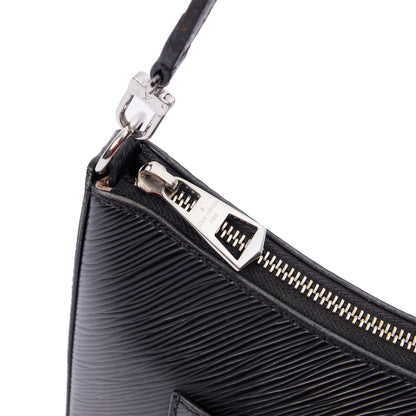 Louis Vuitton Cross Body Marelle Bag in Black, Epi Leather — Detail View