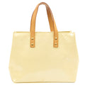 Louis Vuitton Tote Reade MM in Yellow, Miroir Vernis — Front View
