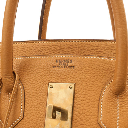 Hermes HAC (Haut à Courroies) 55 in Naturel Sable, Ardennes Leather — Side View