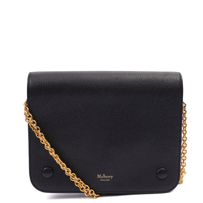 Mulberry Cross Body Clifton in Black, Calfskin Leather — Front View