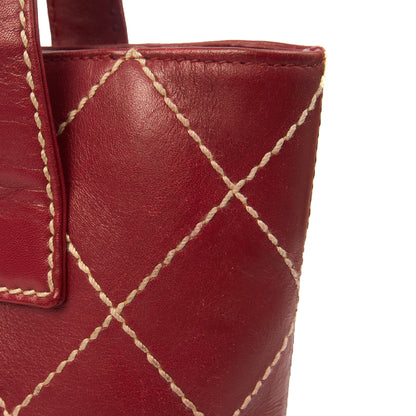 Chanel Tote Vintage Tote in Red, Calfskin Leather — Alternate View 26