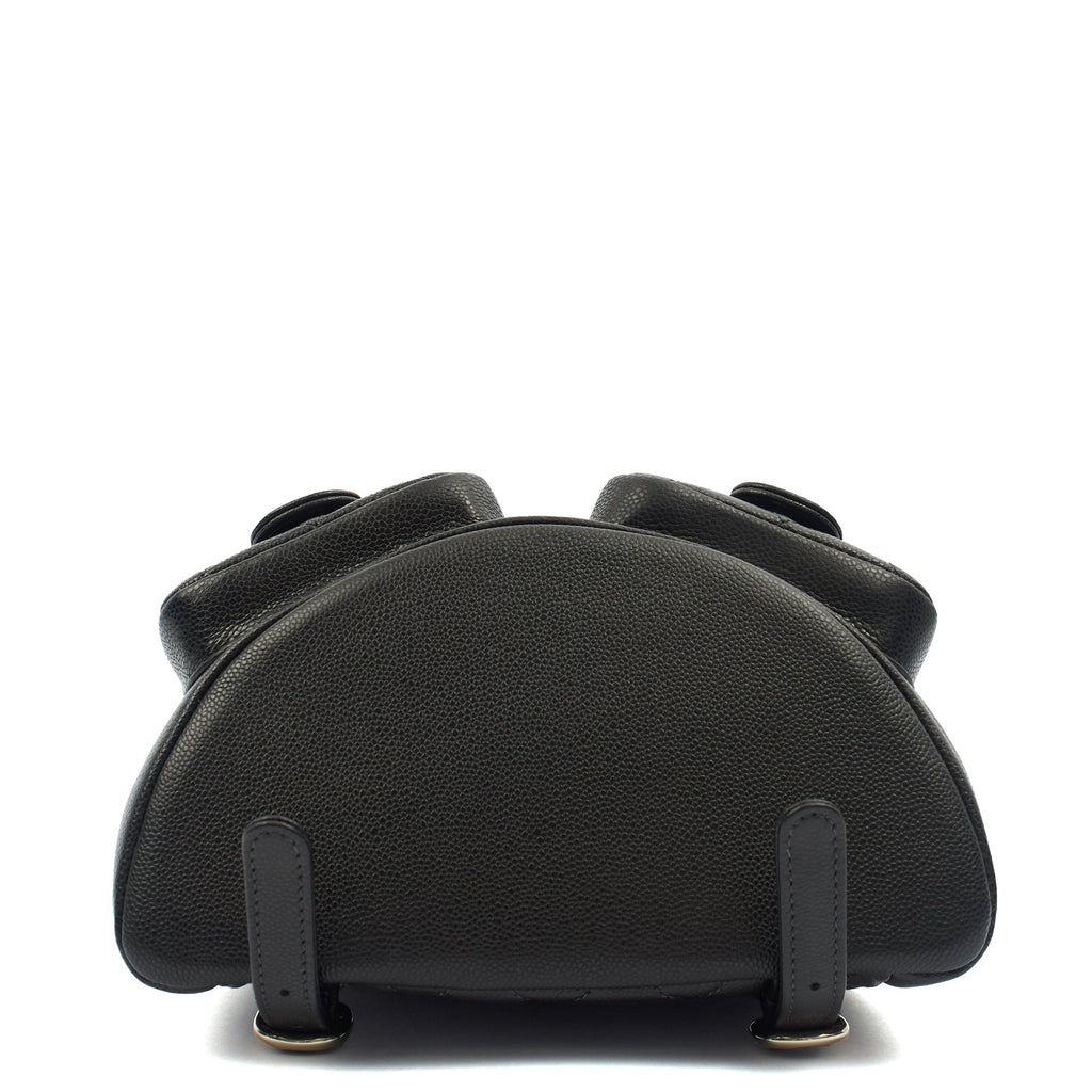 Chanel Backpack Duma Backpack in Black, Caviar Leather — Top View