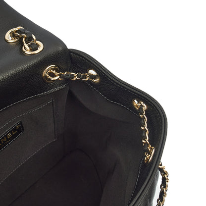 Chanel Backpack Duma Backpack in Black, Caviar Leather — Detail View