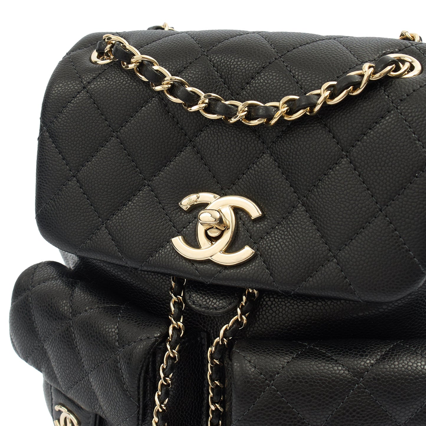 Chanel Backpack Duma Backpack in Black, Caviar Leather — Alternate View 13