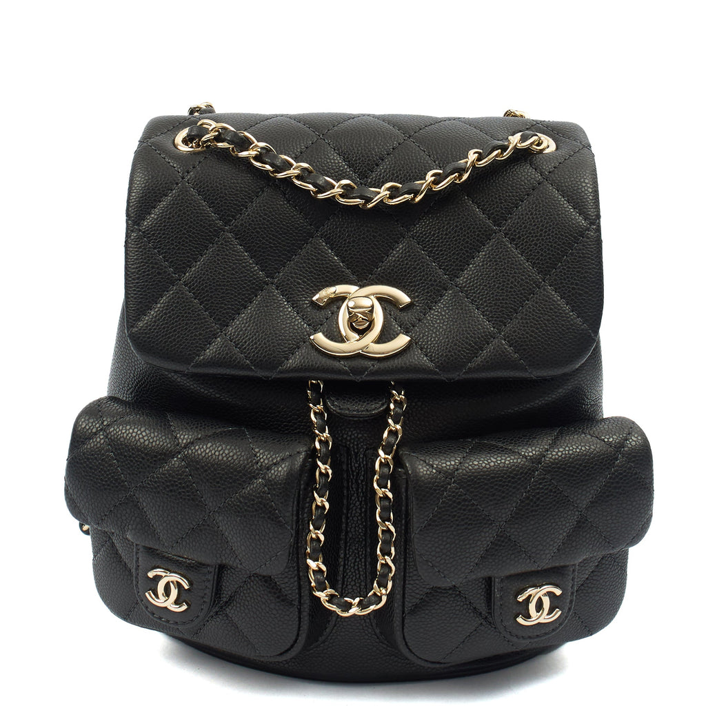 Chanel Backpack Duma Backpack in Black, Caviar Leather — Alternate View 8