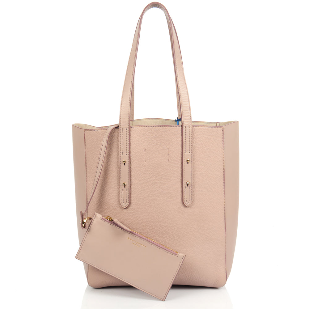 Aspinal of London Tote Essential Tote in Grey, Leather — Top View