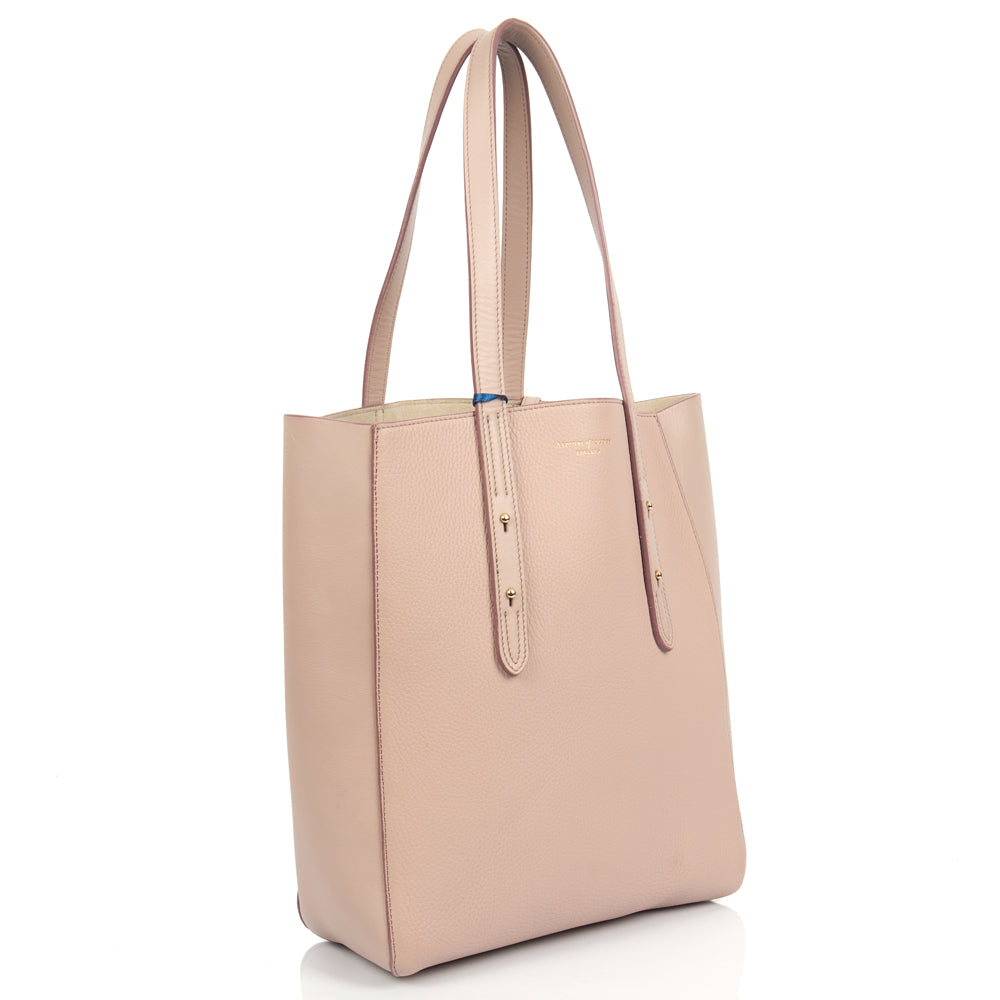 Aspinal of London Tote Essential Tote in Grey, Leather — Side View