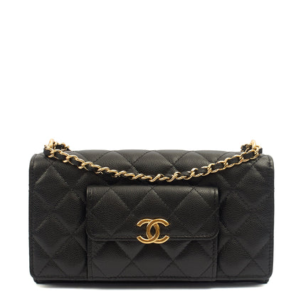 Chanel Cross Body Wallet on Chain in Black, Caviar Leather — Alternate View 17