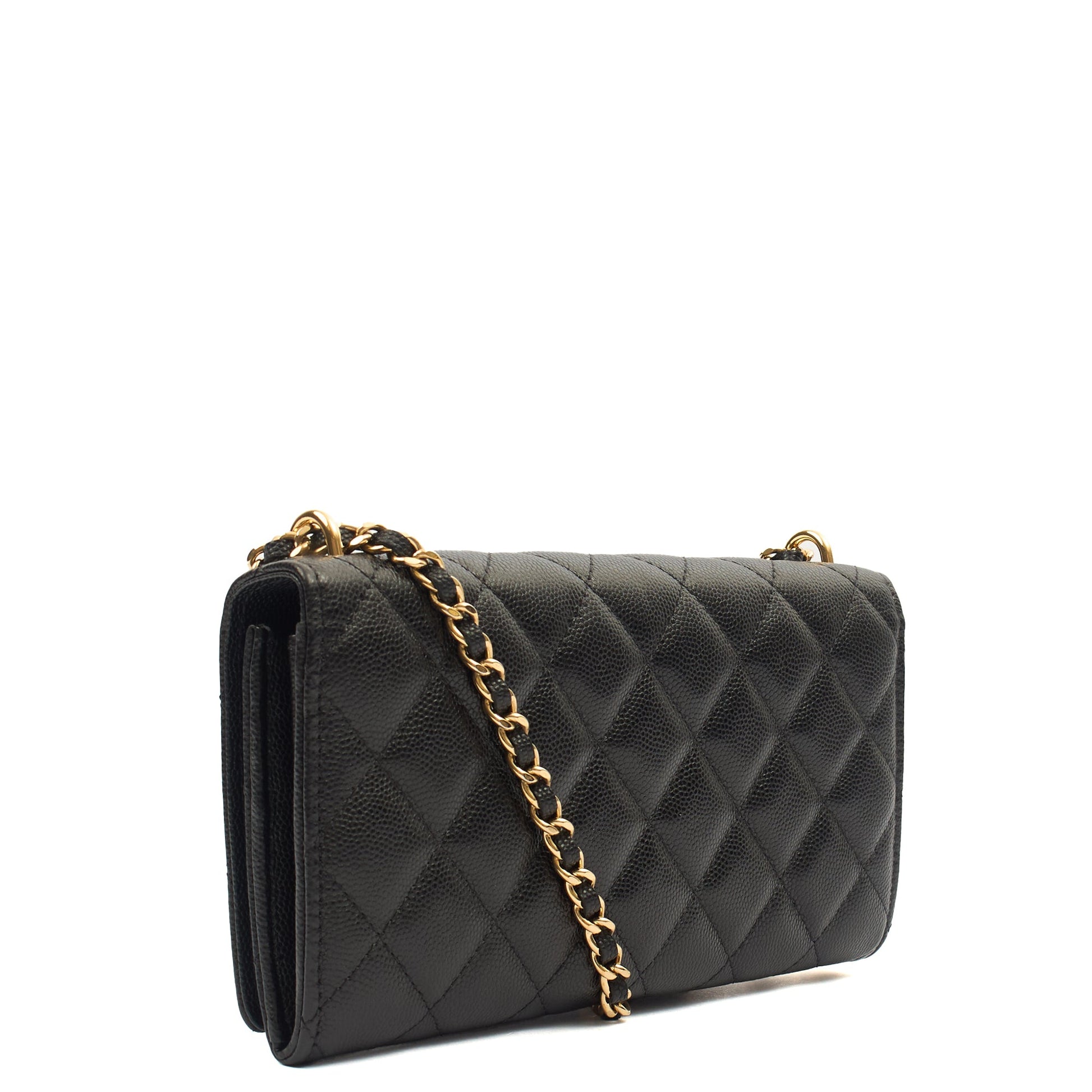 Chanel Cross Body Wallet on Chain in Black, Caviar Leather — Alternate View 10