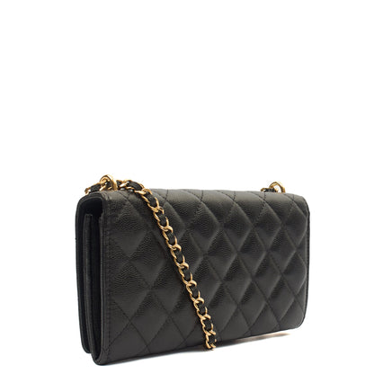 Chanel Cross Body Wallet on Chain in Black, Caviar Leather — Alternate View 10