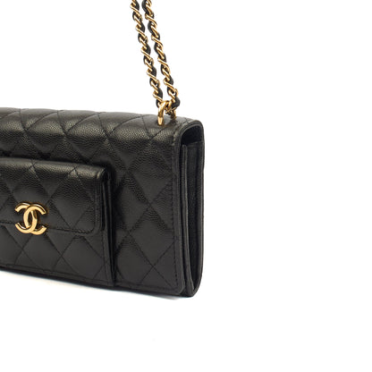 Chanel Cross Body Wallet on Chain in Black, Caviar Leather — Alternate View 13