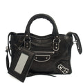 Balenciaga Mini Bag Classic City - Mini in Black, Fabric — Front View
