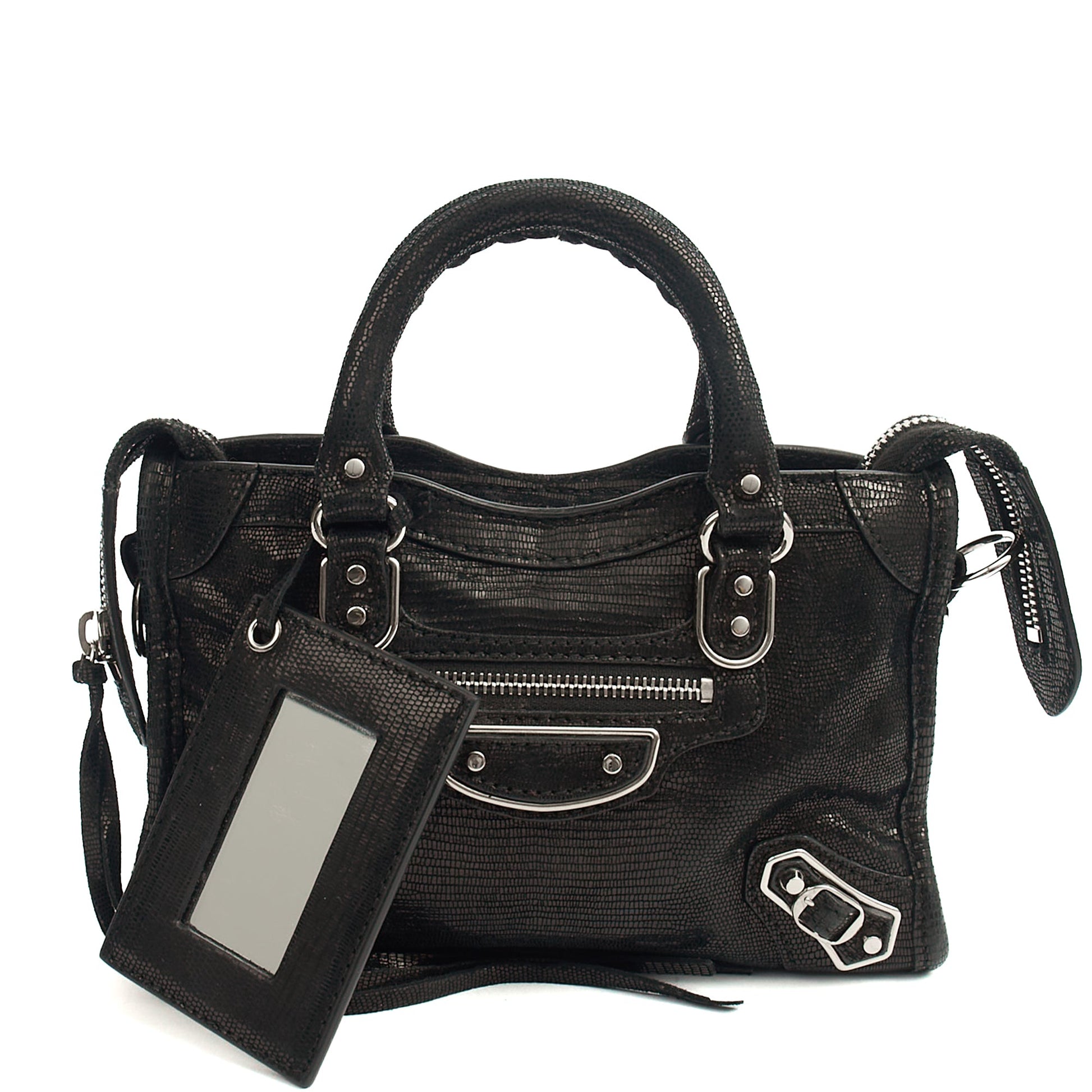 Balenciaga Mini Bag Classic City - Mini in Black, Fabric — Front View