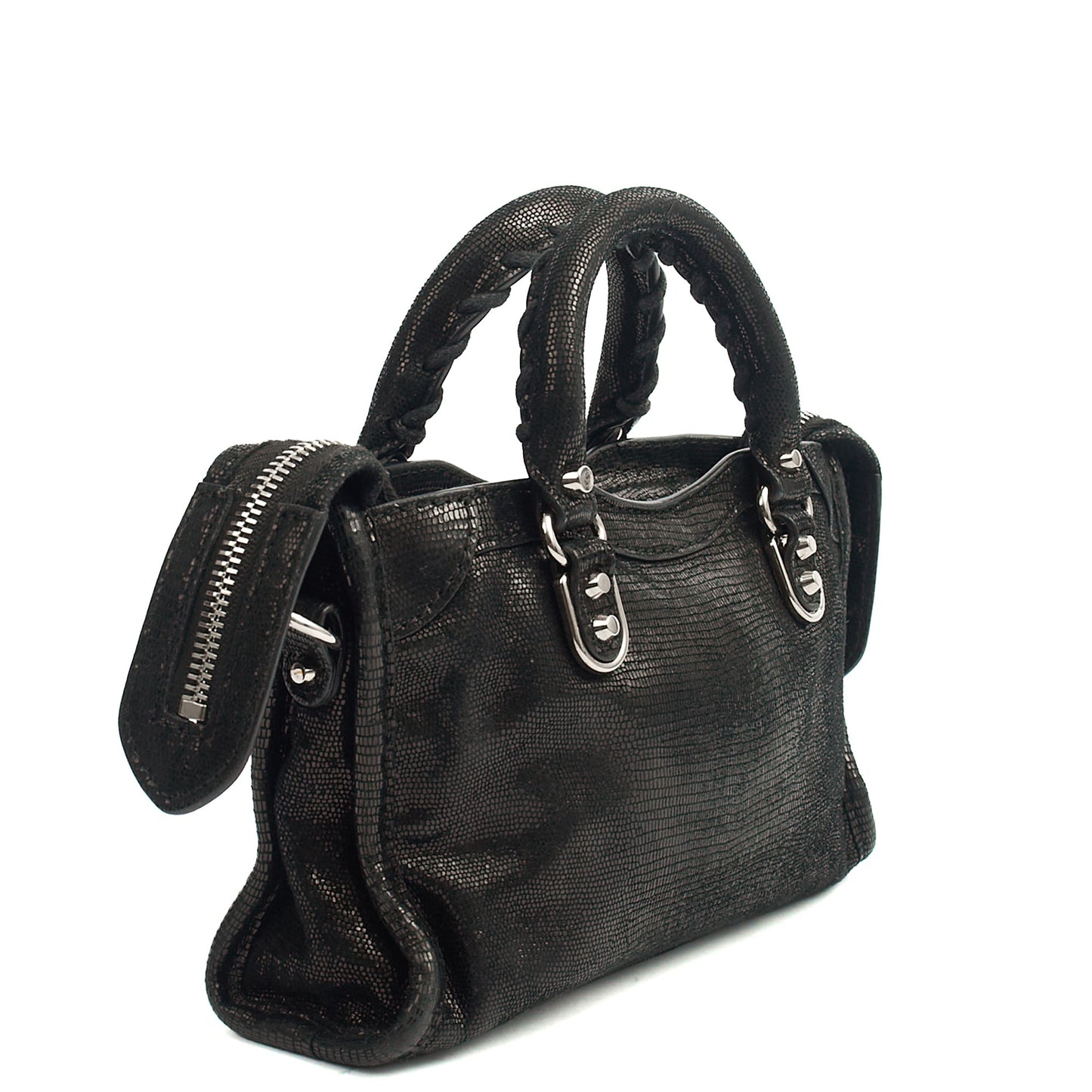 Balenciaga Mini Bag Classic City - Mini in Black, Fabric — Side View