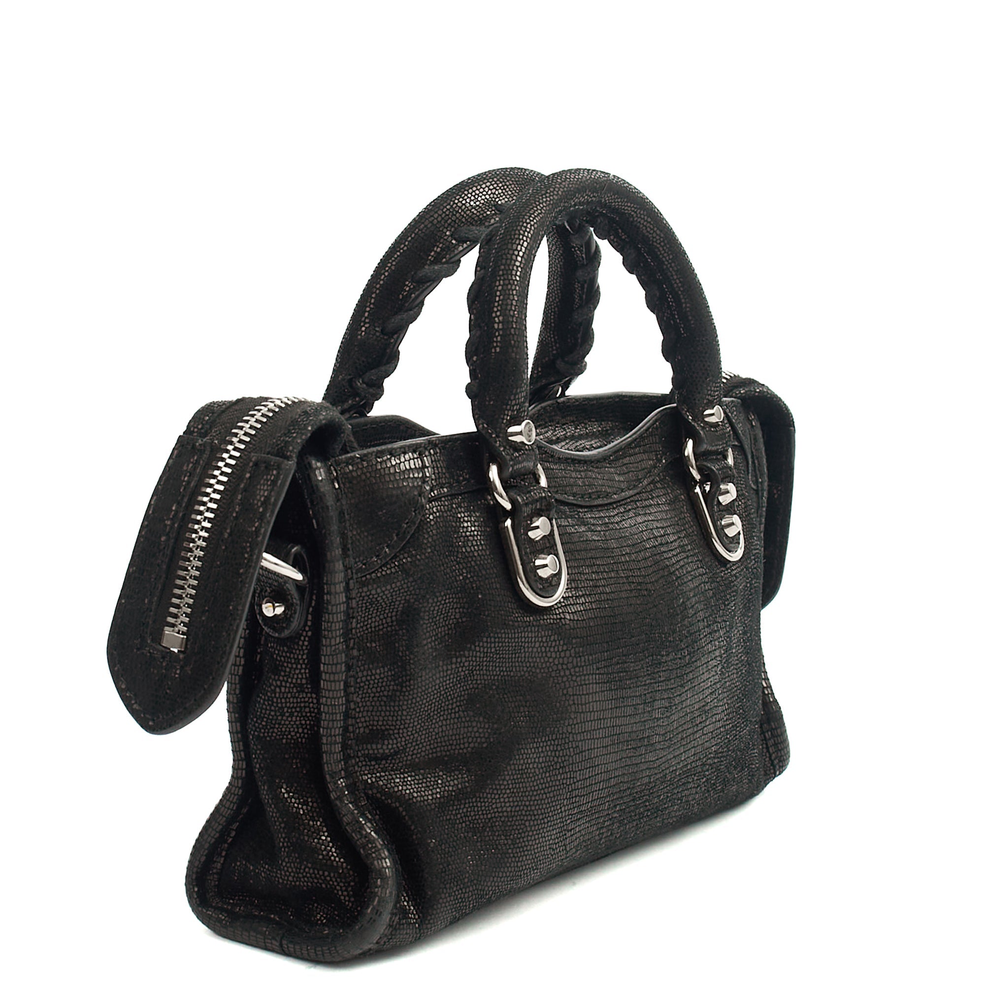Balenciaga Mini Bag Classic City - Mini in Black, Fabric — Side View