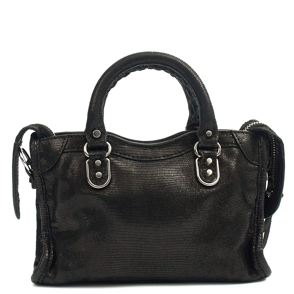 Balenciaga Mini Bag Classic City - Mini in Black, Fabric — Back View