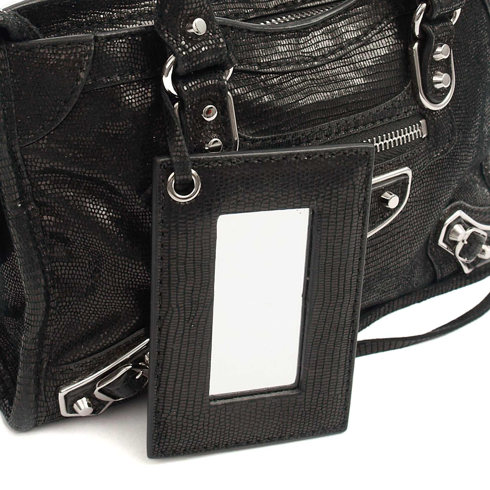 Balenciaga Mini Bag Classic City - Mini in Black, Fabric — Detail View