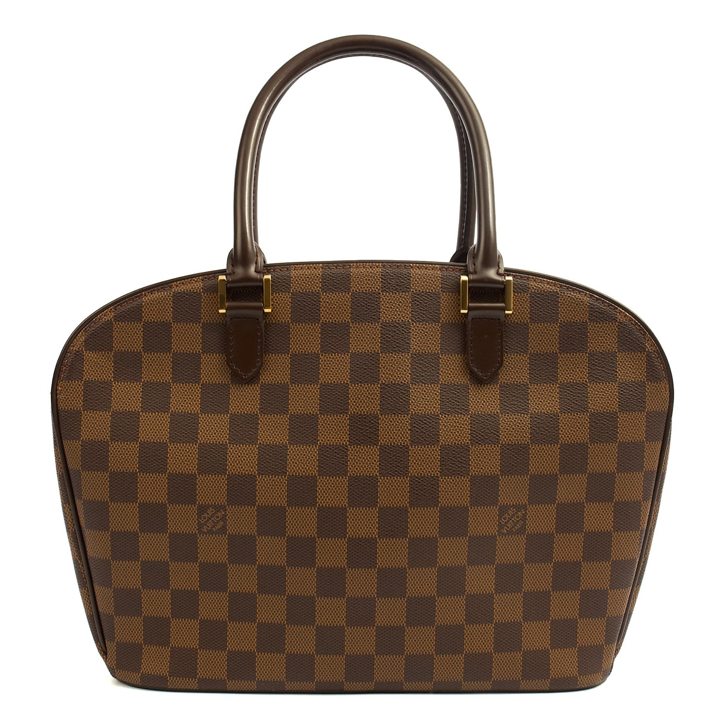 Louis Vuitton Top Handle Saria in Damier Ebene, Canvas — Top View