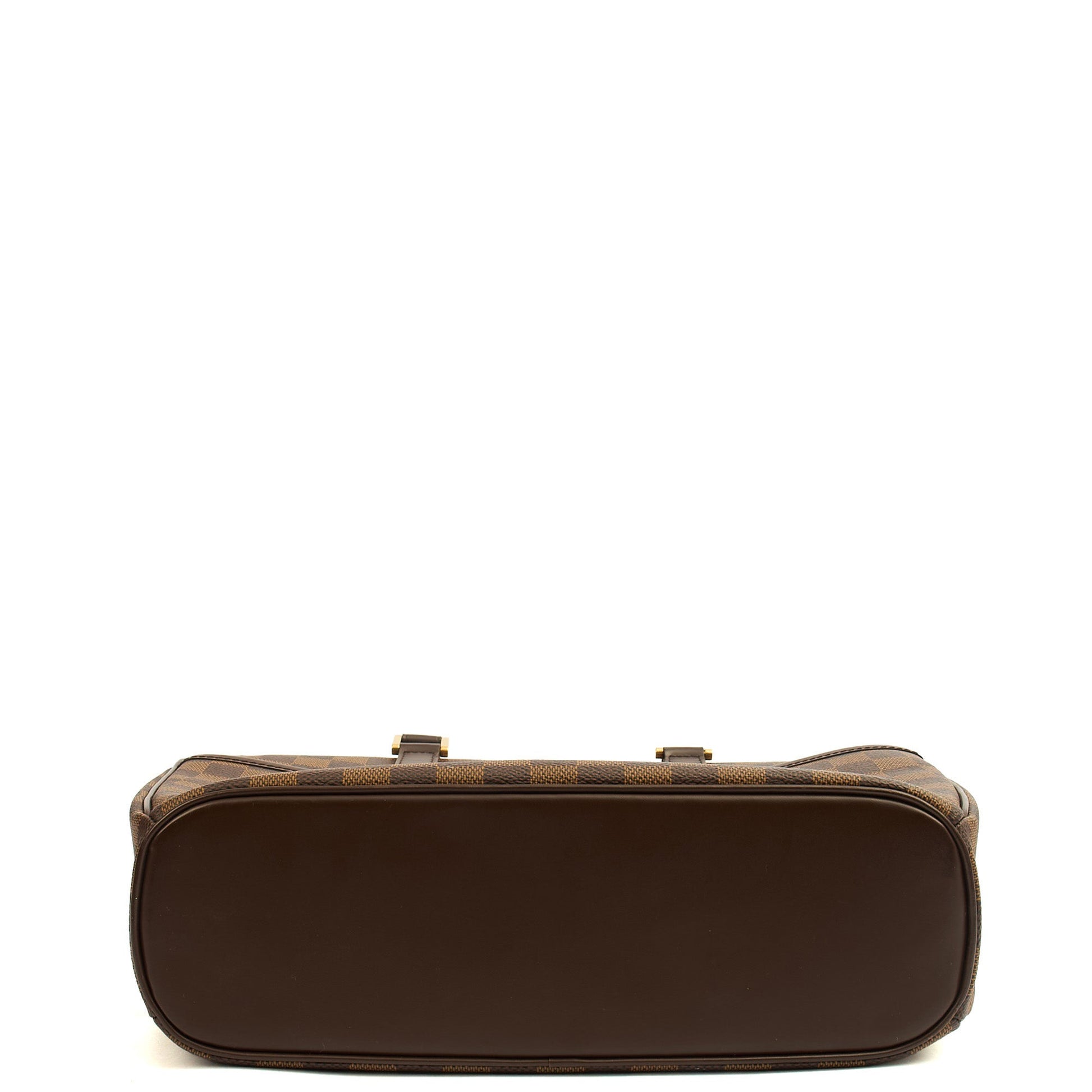Louis Vuitton Top Handle Saria in Damier Ebene, Canvas — Detail View
