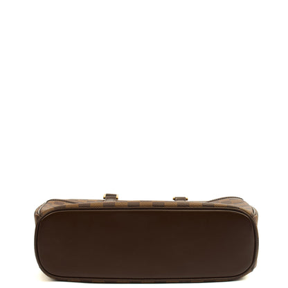 Louis Vuitton Top Handle Saria in Damier Ebene, Canvas — Detail View