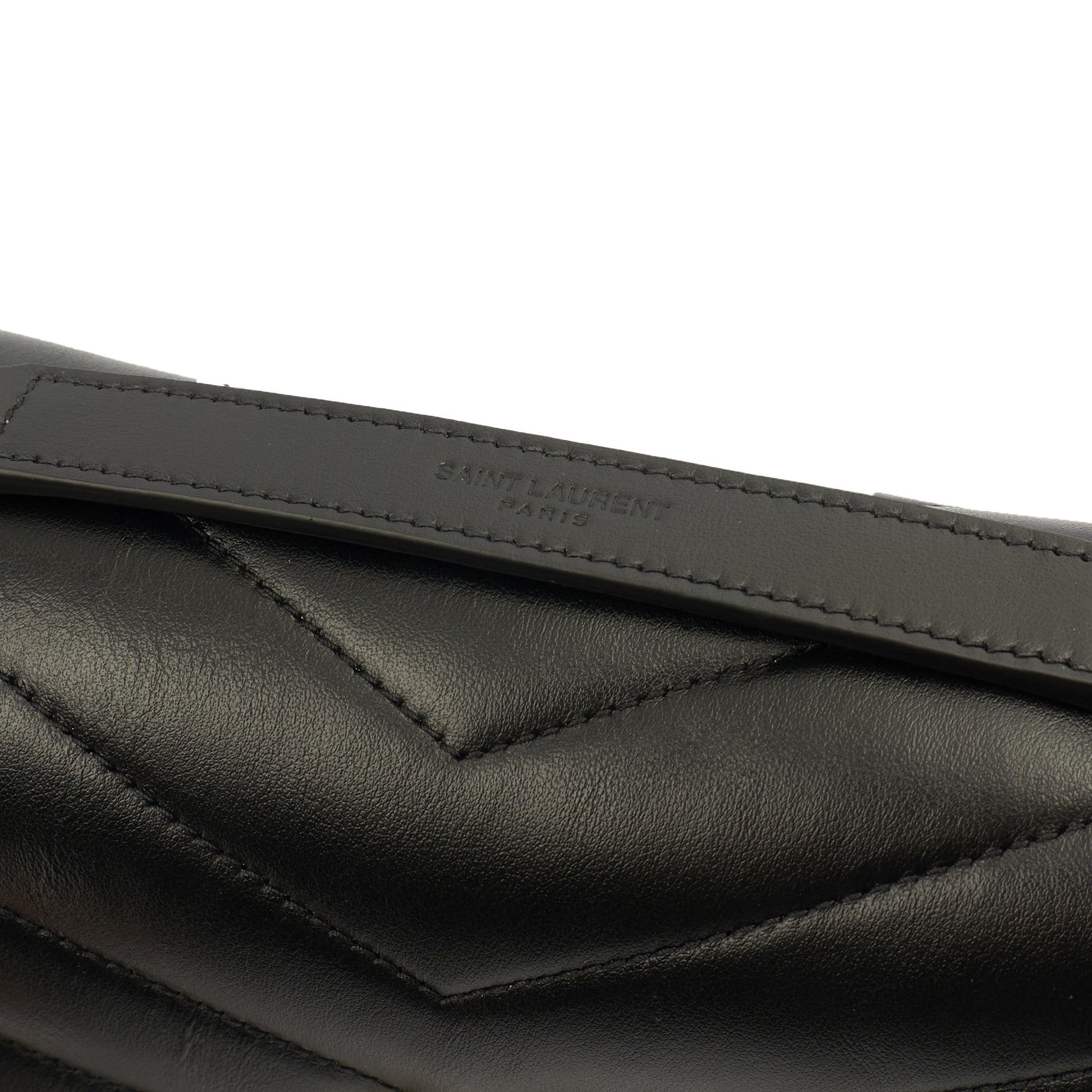 Saint Laurent Shoulder Bag Lou Lou - Medium in Black, Leather — Lifestyle View