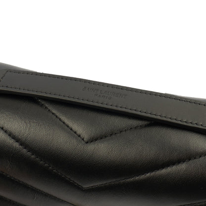 Saint Laurent Shoulder Bag Lou Lou - Medium in Black, Leather — Lifestyle View